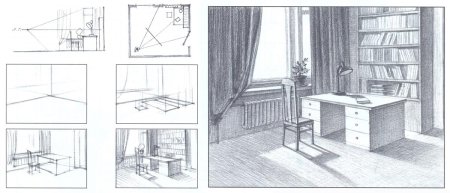 Комната карандашом для срисовки