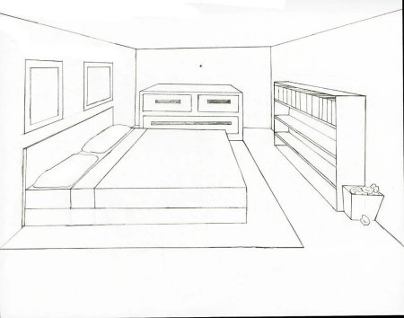 Перспектива интерьера комнаты