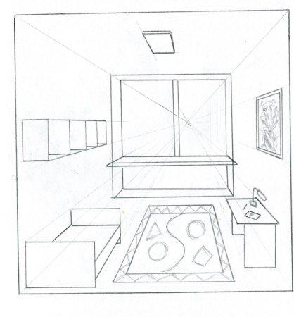 Рисование интерьера комнаты
