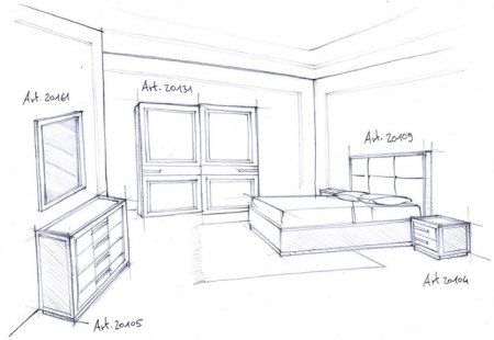 Интерьер комнаты карандашом для начинающих