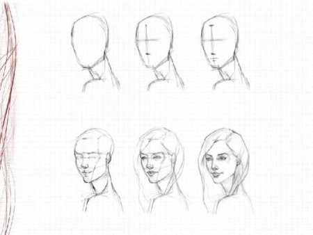 Схема рисования портрета мамы для дошкольников