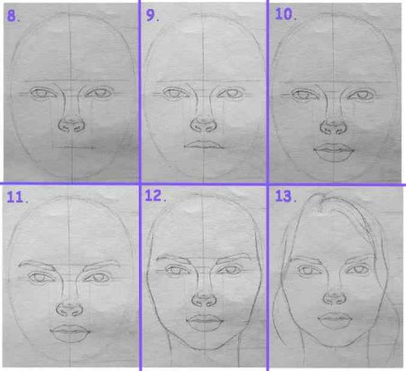 Поэтапное рисование портрета для детей