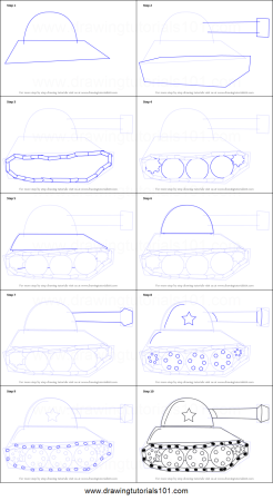 Танк рисунок сбоку детский