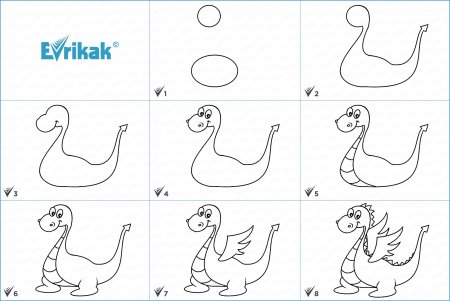 Рисуем дракона поэтапно для детей