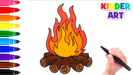 Как рисовать костер