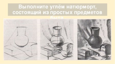 Этапы натюрморта карандашом