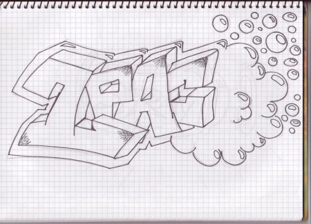 Поэтапное рисование граффити