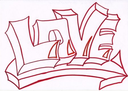 Граффити на бумаге для начинающих карандашом