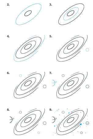 Космос карандашом поэтапно для начинающих