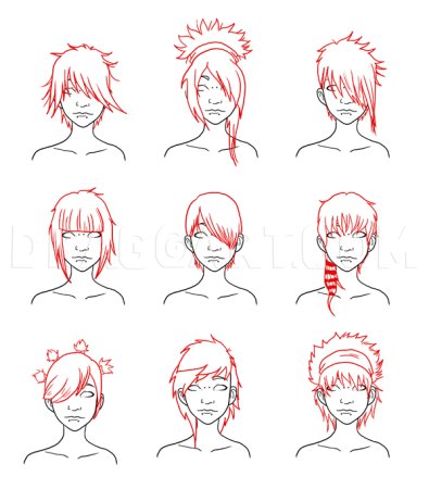 Прически рисунок