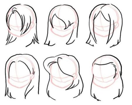 Поэтапное рисование аниме волос