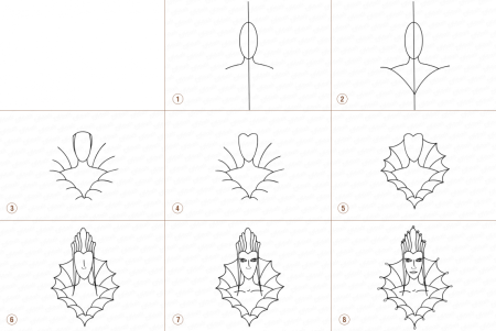 Как нарисовать снежную королеву поэтапно