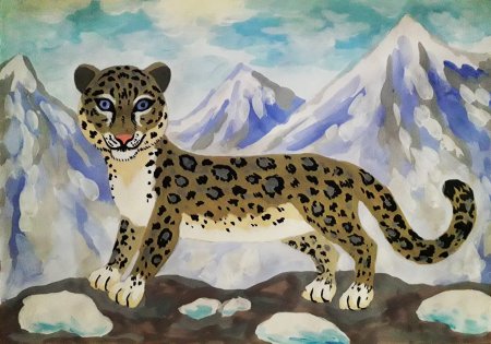 Снежный Барс рисунок поэтапно