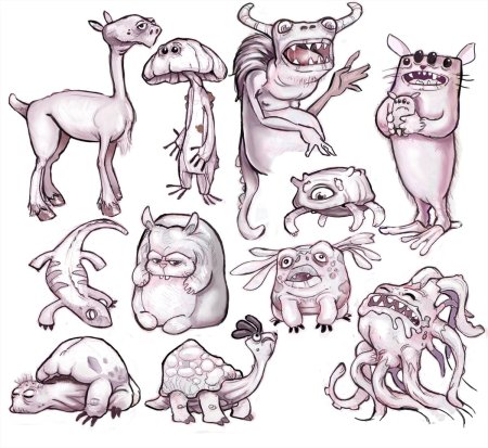 Рисунки для срисовки монстры