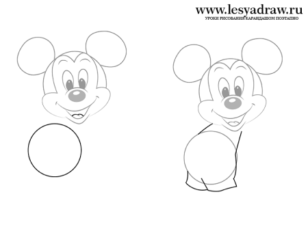 Микки Маус рисунок поэтапно