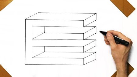 Как нарисовать иллюзию карандашом квадрат