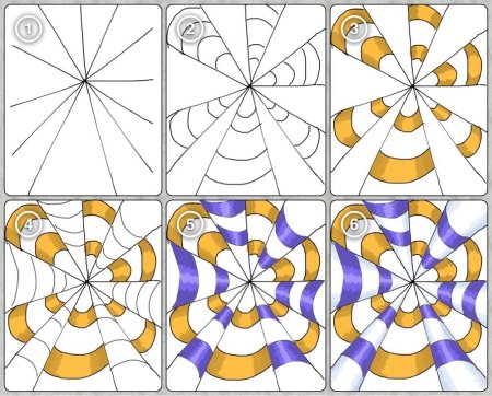Поэтапное рисование узора в квадрате