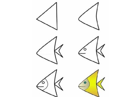 Поэтапное рисование рыбки для дошкольников