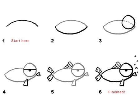 Поэтапное рисование щуки