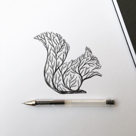 Красивые рисунки черной ручкой