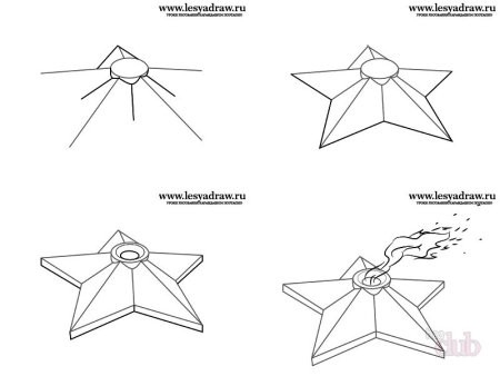 Поэтапное рисование вечного огня