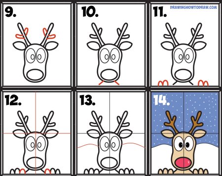 Олень рисунок карандашом для детей срисовать