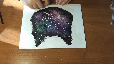 Рисование космоса свечой и красками