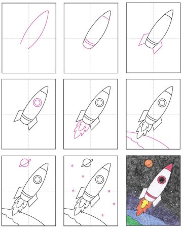Детский рисунок на тему космос