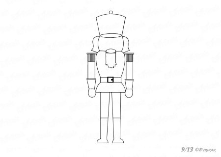 Щелкунчик рисунок пошагово