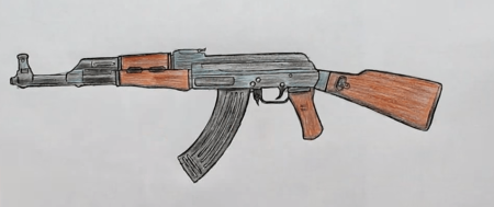 Как нарисовать АК 47
