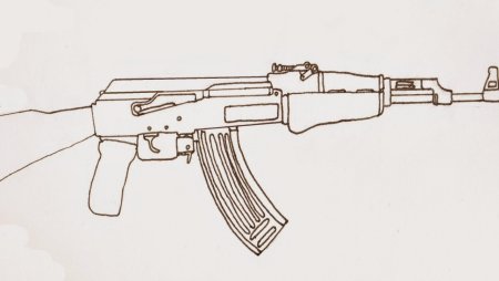 Раскраска автомат AK 47