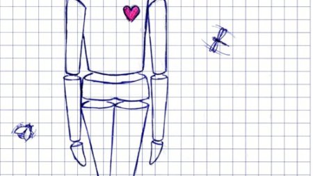 Роза в тетради ручкой