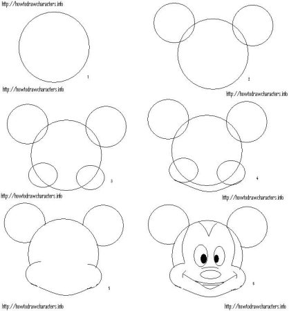 Как нарисовать Микки Мауса