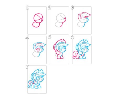 Этапы рисования пони