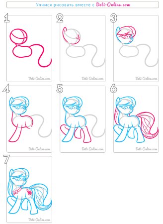 Поэтапное рисование пони