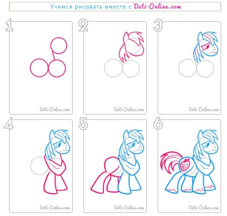Поэтапное рисование пони Флаттершай