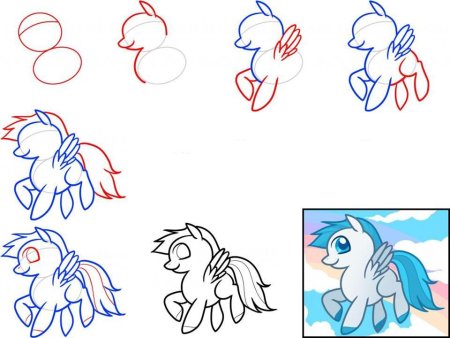 Рисунки пони по этапам