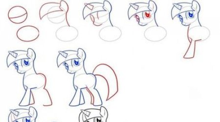 Пони рисунок карандашом по действиям