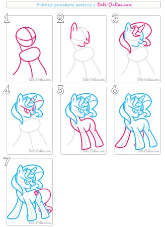 Как рисовать пони Пинки Пай