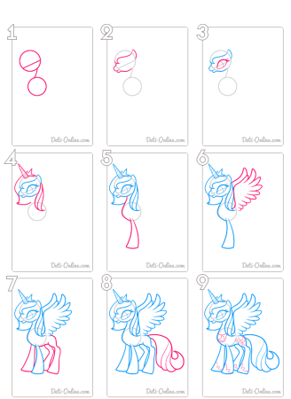 Рисунок пони животное для детей поэтапно