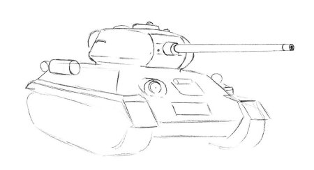 Рисунок танка т 34 карандашом