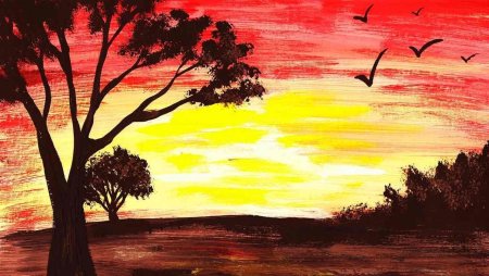 Закат красками