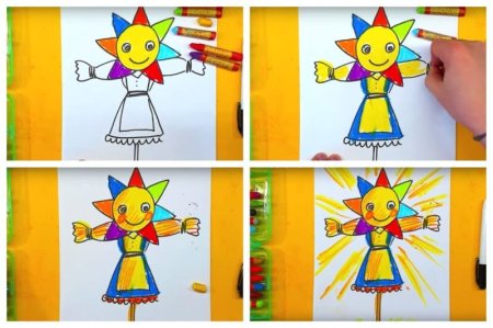 Рисование чучела Масленицы с детьми