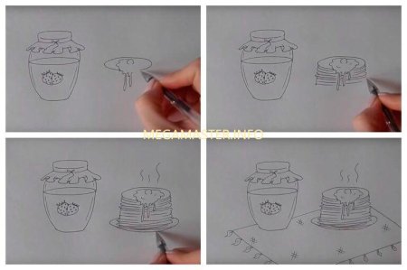 Рисунок на Масленицу карандашом легкий