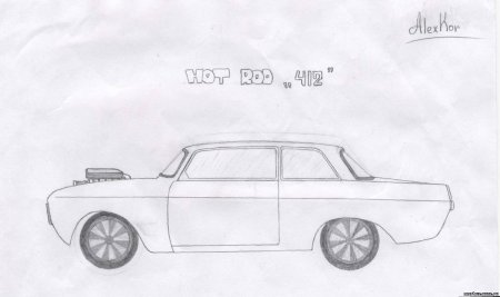 ВАЗ 2110 рисунок карандашом сзади
