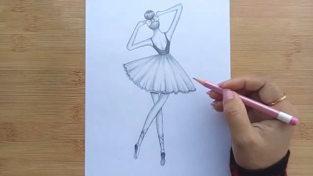 Балерина рисунок для детей лёгкий