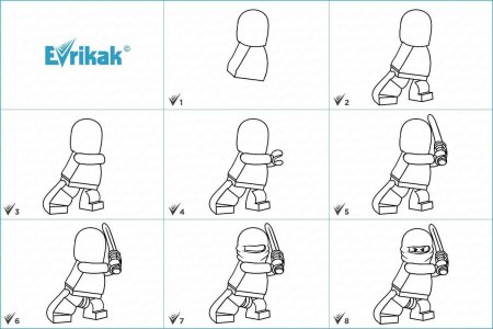 Поэтапное рисование ниндзя