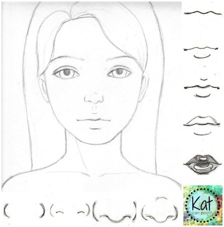 Этапы рисования лица