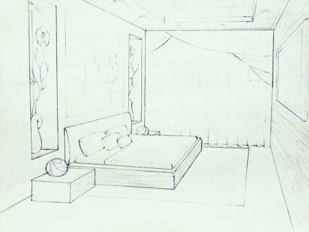 Набросок интерьера комнаты