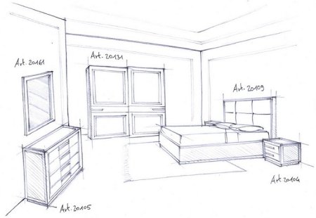 Интерьер комнаты карандашом для начинающих